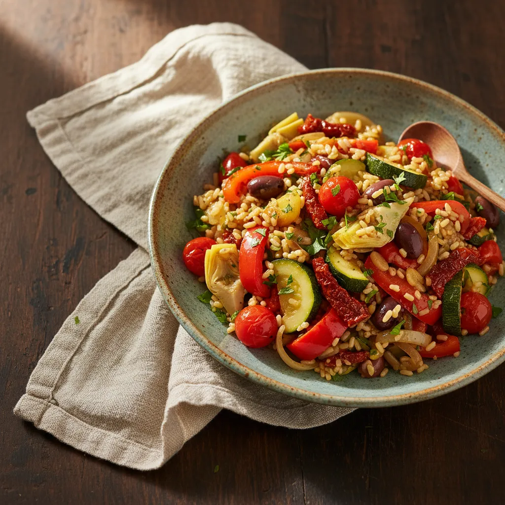 Vegan Mediterranean Stir-Fried Rice